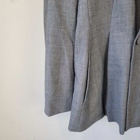MM LaFleur Gaia Jacket Wool Blend Workwear Blazer Sharkskin Women’s Sz 14 Gray - Picture 5 of 14